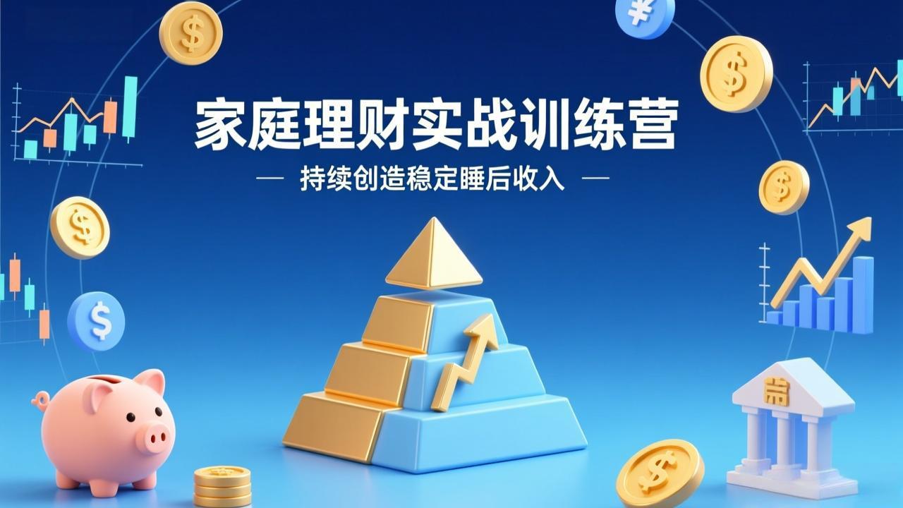 家庭理财实战训练营:从0到1建体系,三阶进阶层层递进,助你持续创造稳定睡后收入-紫橙资源网