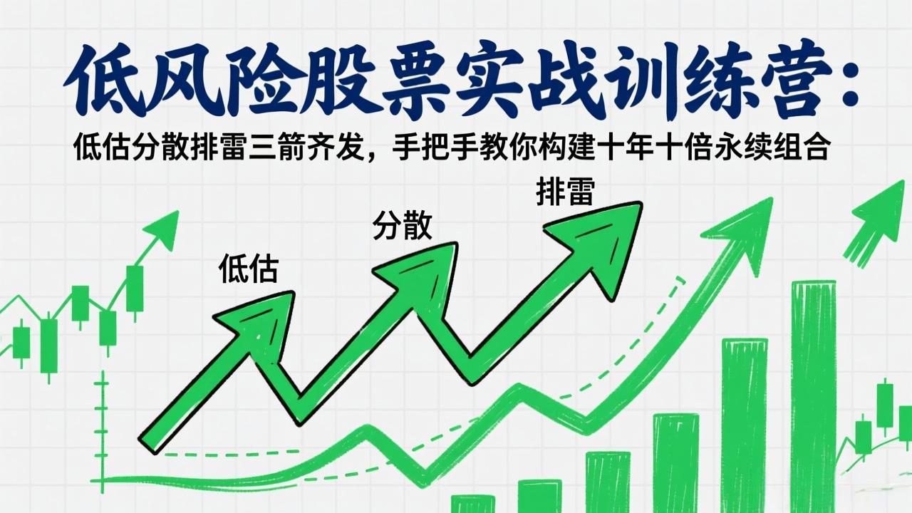 低风险股票实战训练营:低估分散排雷三箭齐发,手把手教你构建十年十倍永续组合-紫橙资源网