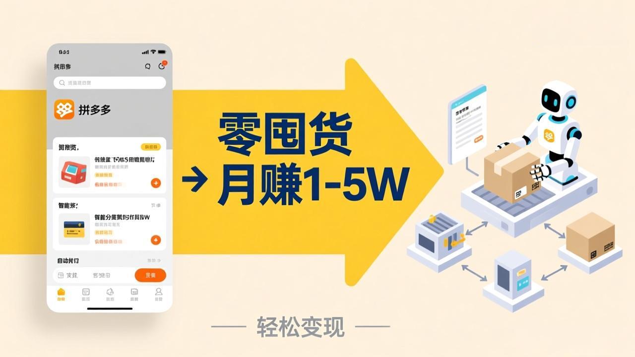 不用囤货不用跑单!拼多多虚拟玩法,机器人管理发货和客服,帮你月赚 1-5W-紫橙资源网