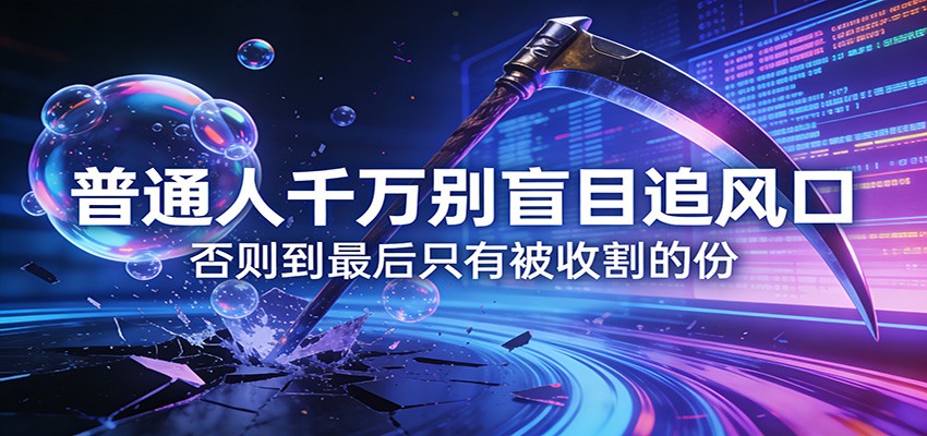 付费文章《通人千万别盲目追风口》否则到最后只有被收割的份-紫橙资源网