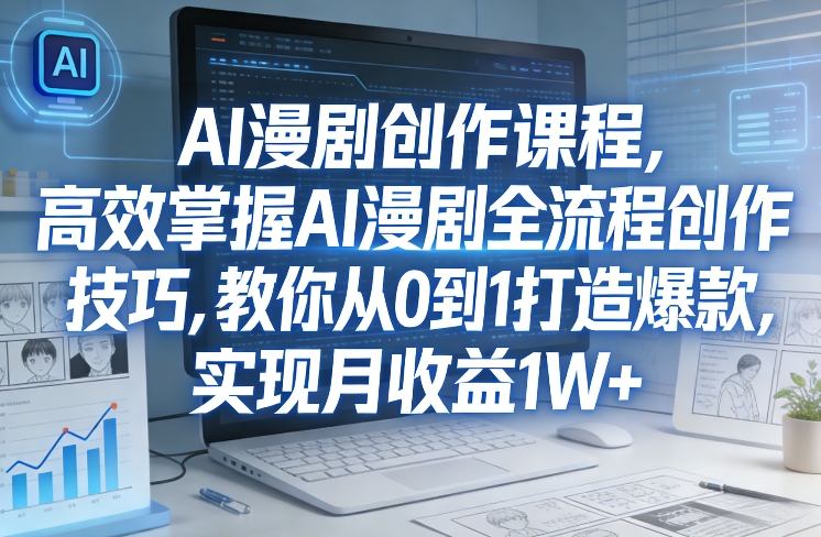 某社群AI漫剧创作课程,高效掌握AI漫剧全流程创作技巧,教你从0到1打造爆款,实现月收益1W+-紫橙资源网