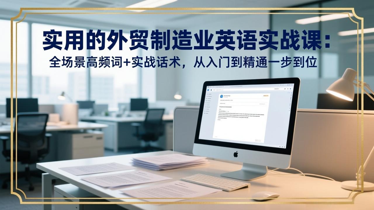 实用的外贸制造业英语实战课：全场景高频词+实战话术，从入门到精通一步到位-紫橙资源网