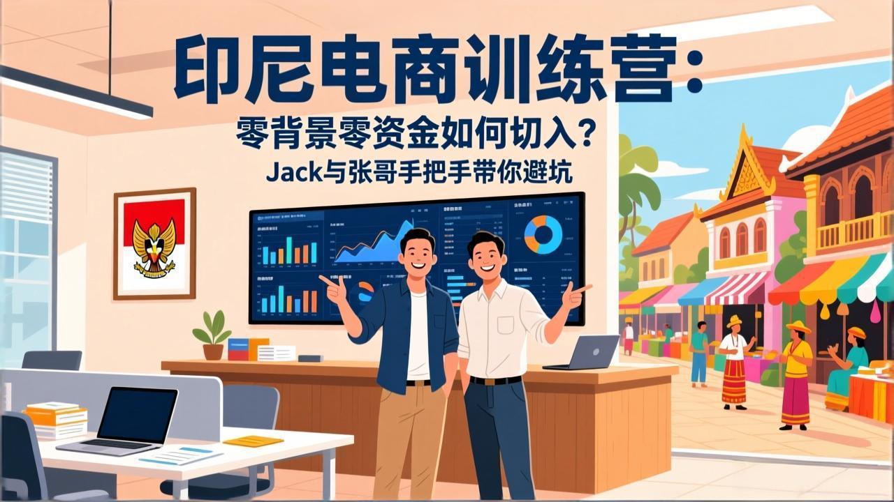 印尼电商训练营：零背景零资金如何切入？Jack与张哥手把手带你避坑-紫橙资源网