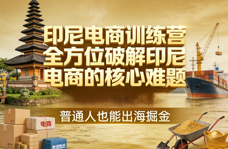 印尼电商训练营，全方位破解印尼电商的核心难题，普通人也能出海掘金-紫橙资源网