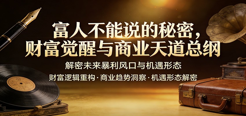 富人不能说的秘密，财富觉醒与商业天道总纲，解密未来暴利风口与机遇形态-紫橙资源网