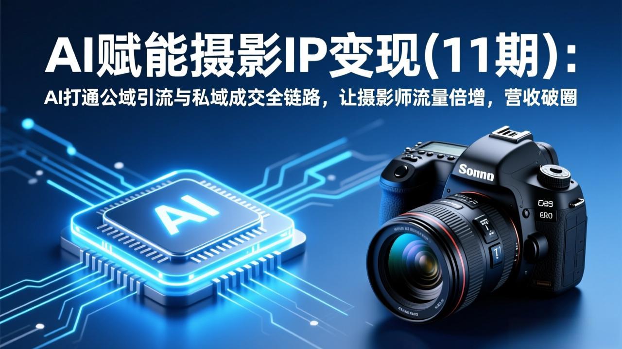 AI赋能摄影IP变现：AI打通公域引流与私域成交全链路，让摄影师流量倍增，营收破圈-紫橙资源网