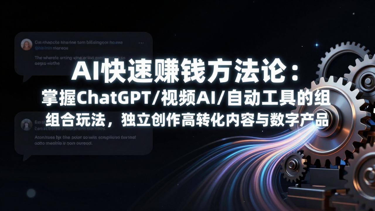 AI快速赚钱方法论：掌握ChatGPT/视频AI/自动化工具的组合玩法，独立创作高转化内容与数字产品-紫橙资源网