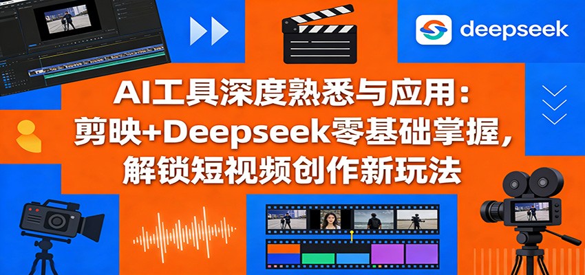 AI工具深度熟悉与应用：剪映+Deepseek零基础掌握，解锁短视频创作新玩法-紫橙资源网