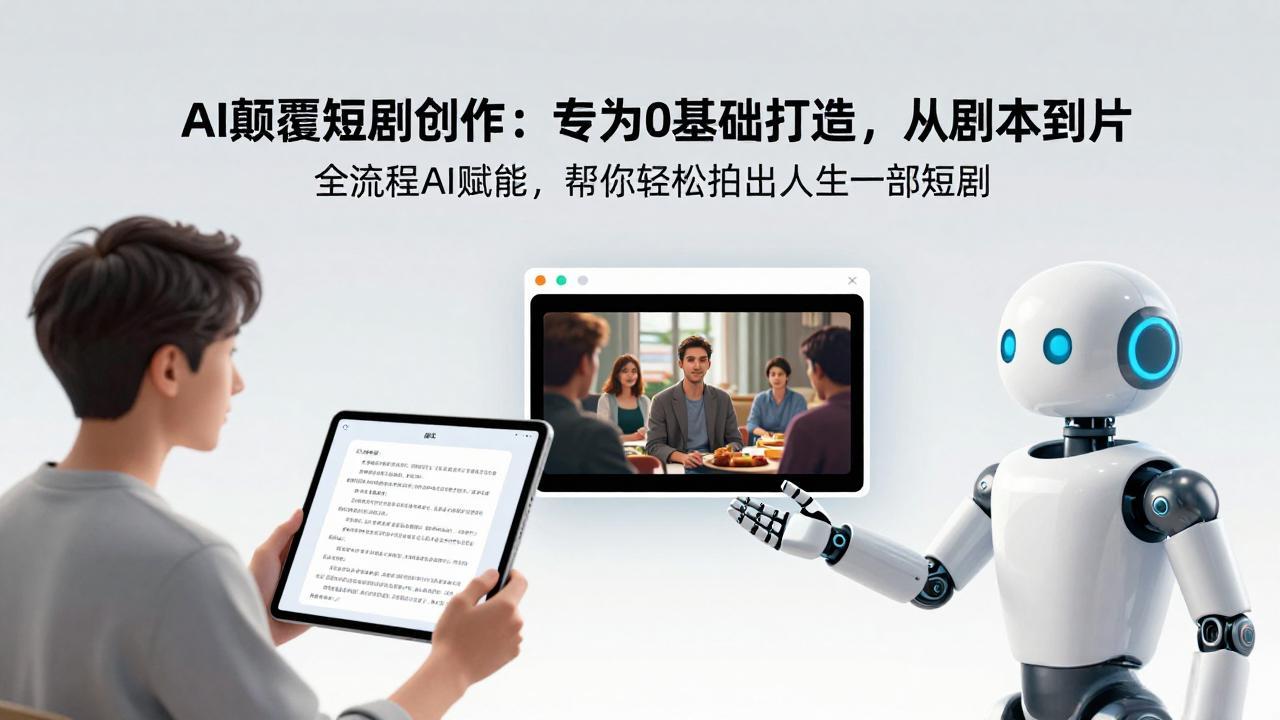 AI颠覆短剧创作：专为0基础打造，从剧本到成片全流程AI赋能，帮你轻松拍出人生第一部短剧-紫橙资源网