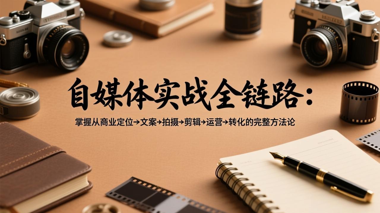 自媒体实战全链路:掌握从商业定位→文案→拍摄→剪辑→运营→转化的完整方法论-紫橙资源网