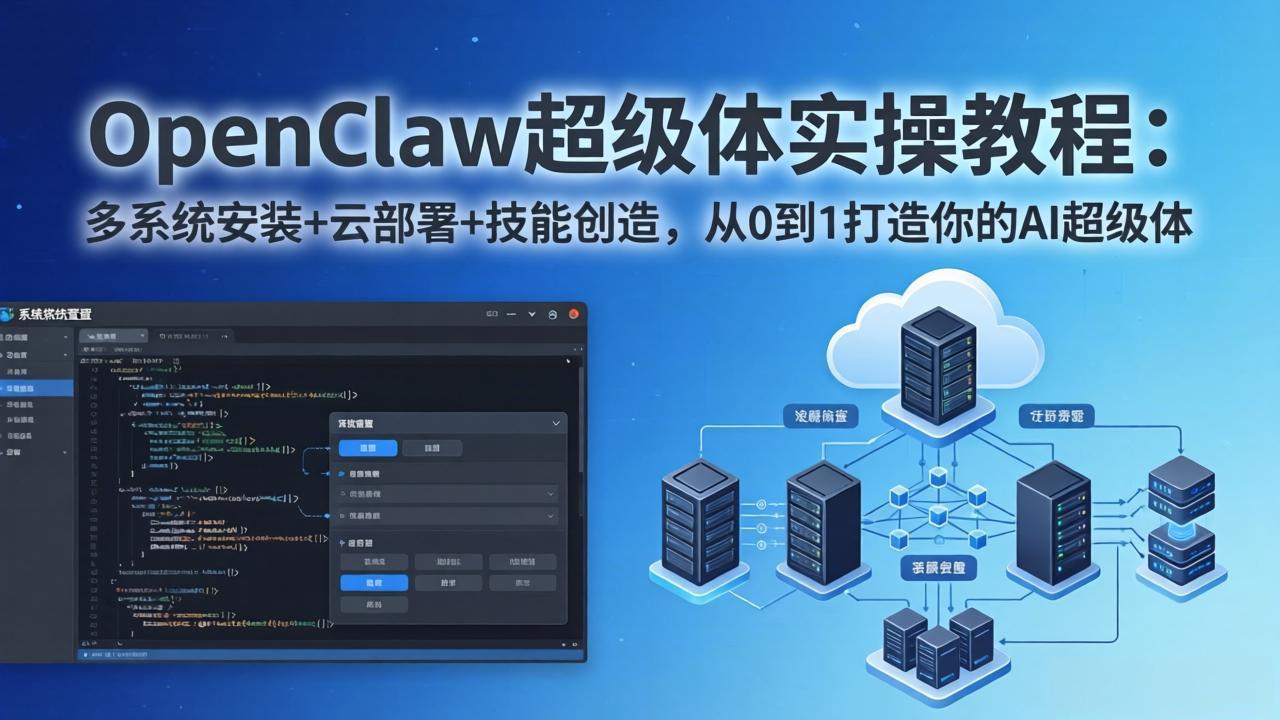 OpenClaw-小龙虾 超级体实操教程：多系统安装+云部署+技能创造，从0到1打造你的AI超级体-紫橙资源网