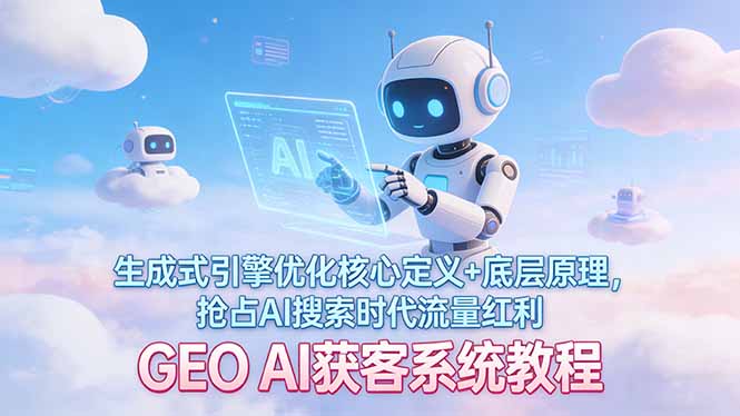 GEO AI获客系统教程：生成式引擎优化核心定义+底层原理，抢占AI搜索时代流量红利-紫橙资源网