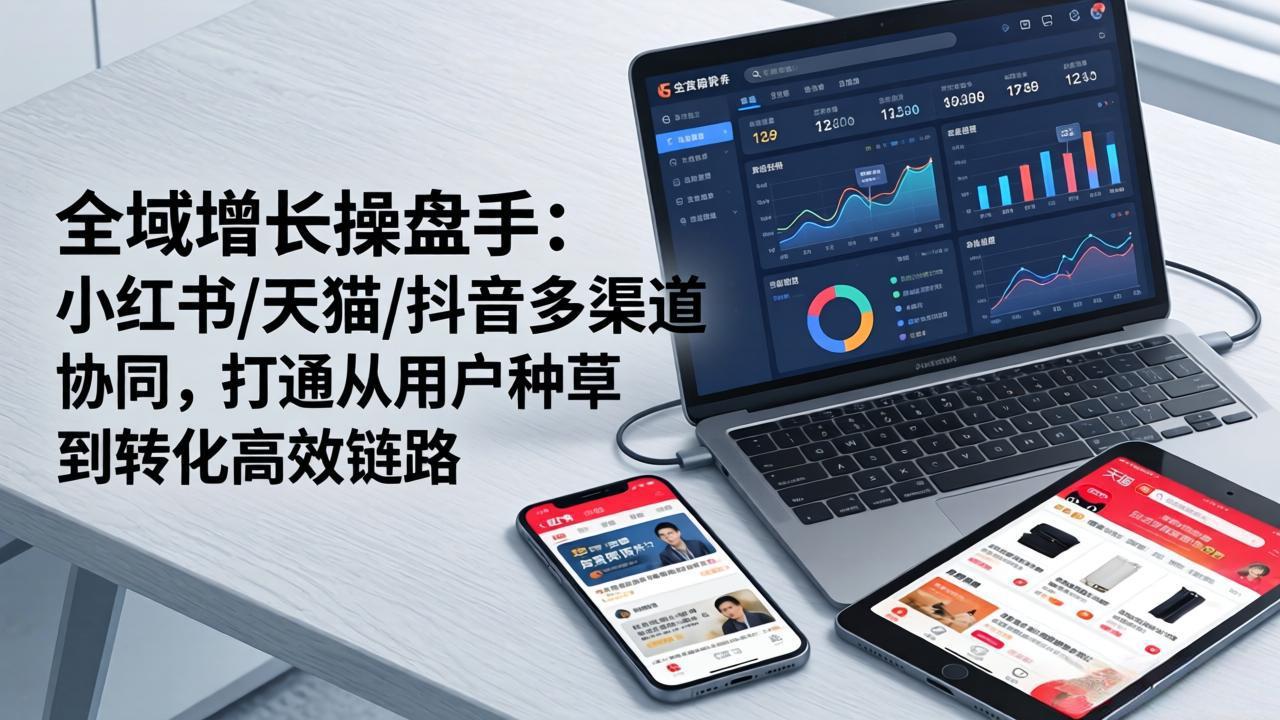 全域增长操盘手：小红书/天猫/抖音多渠道协同，打通从用户种草到转化高效链路-紫橙资源网