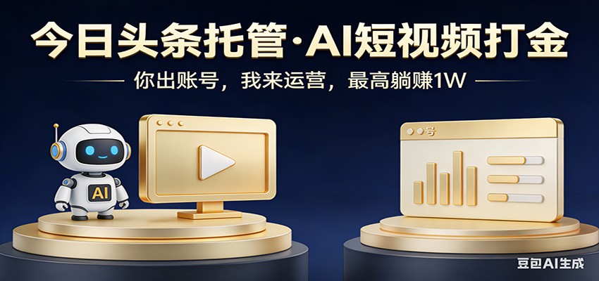 头条号AI托管，我提供作品，你提供账号，每天5分钟发布，小白躺赚3000+-紫橙资源网