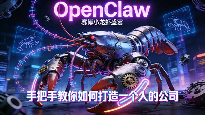 OpenClaw,小龙虾-从产品到爆款的成长之路,手把手教你如何打造一个人的公司-紫橙资源网
