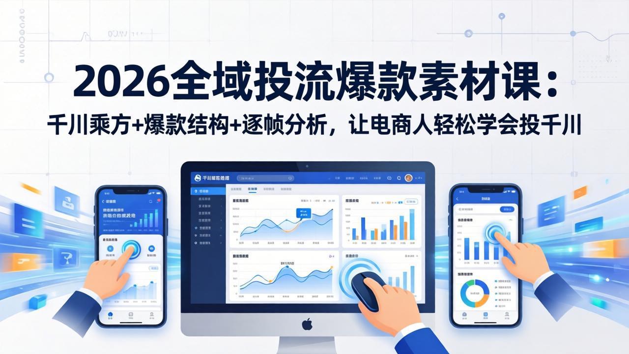 2026全域投流爆款素材课：千川乘方+爆款结构+逐帧分析，让电商人轻松学会投千川-紫橙资源网