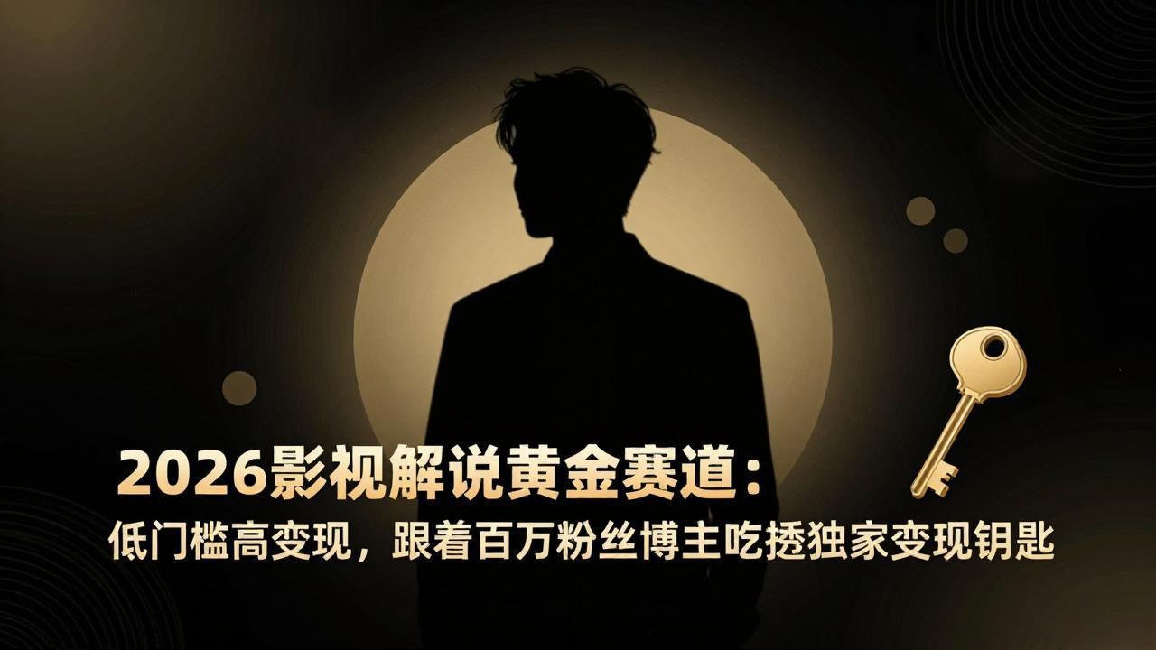 2026影视解说黄金赛道:低门槛高变现,跟着百万粉丝博主吃透独家变现钥匙-紫橙资源网