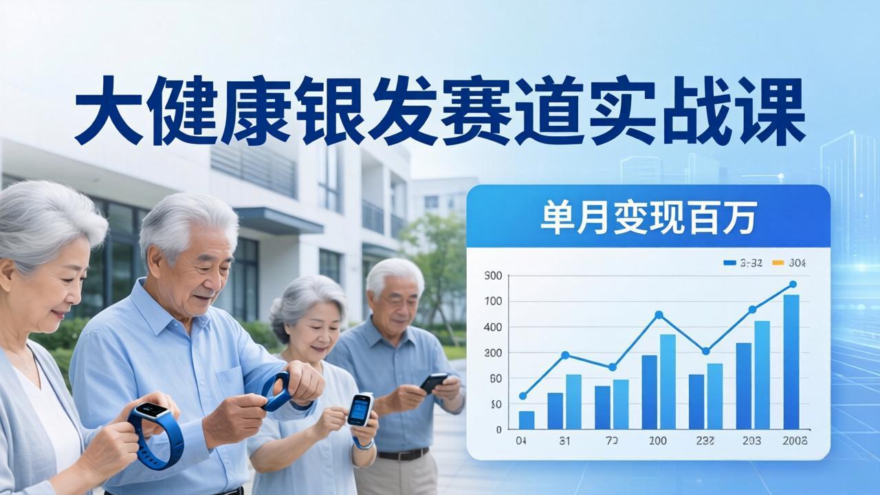 大健康银发赛道实战课：拆解视频号线索型 IP 单月变现百万逻辑，教你精准获客高效变现-紫橙资源网