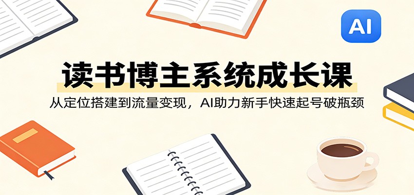 读书博主系统成长课:从定位搭建到流量变现,AI助力新手快速起号破瓶颈-紫橙资源网