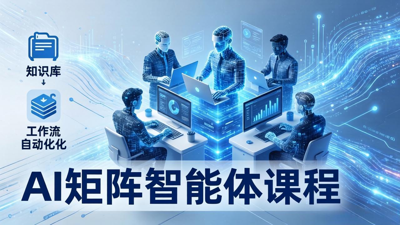 AI矩阵智能体实战：100个数字员工批量生产内容，文本知识库+工作流自动化全搞定-紫橙资源网