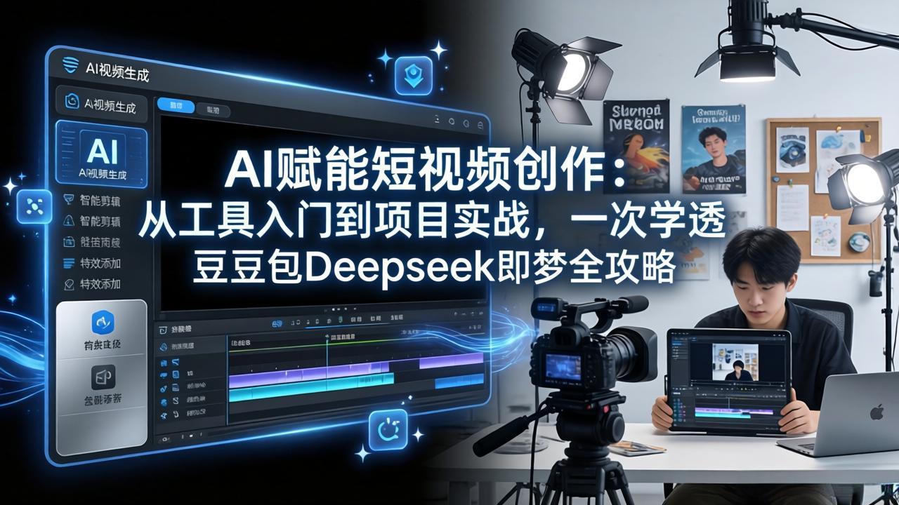 AI赋能短视频创作：从工具入门到项目实战，一次学透豆包Deepseek即梦全攻略-紫橙资源网