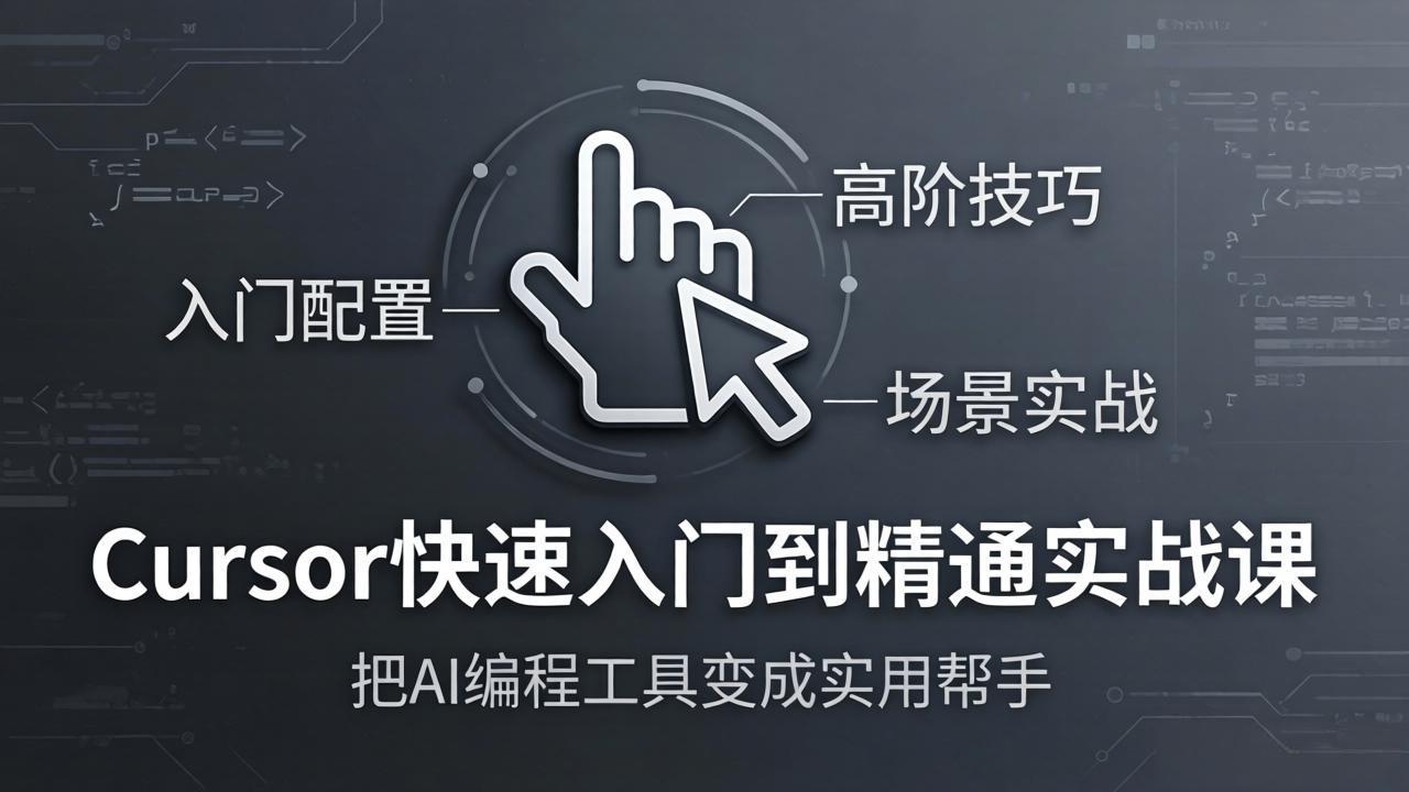 Cursor快速入门到精通实战课:入门配置+高阶技巧+场景实战,把AI编程工具变成实用帮手-紫橙资源网