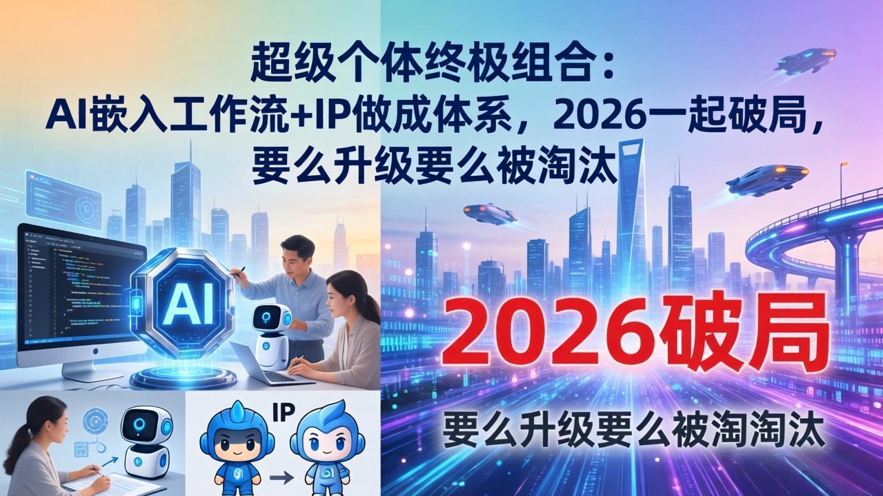 超级个体终极组合-更新:AI嵌入工作流+IP做成体系,2026一起破局,要么升级要么被淘汰-紫橙资源网