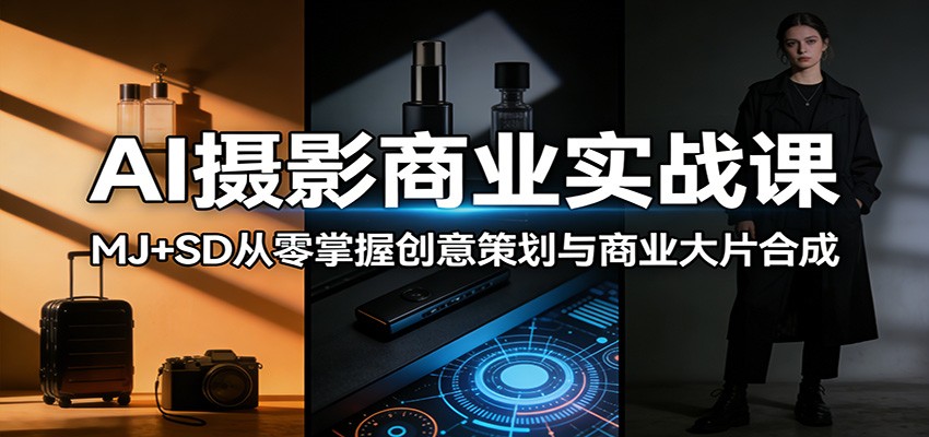 AI摄影商业实战课:MJ+SD从零掌握创意策划与商业大片合成-紫橙资源网