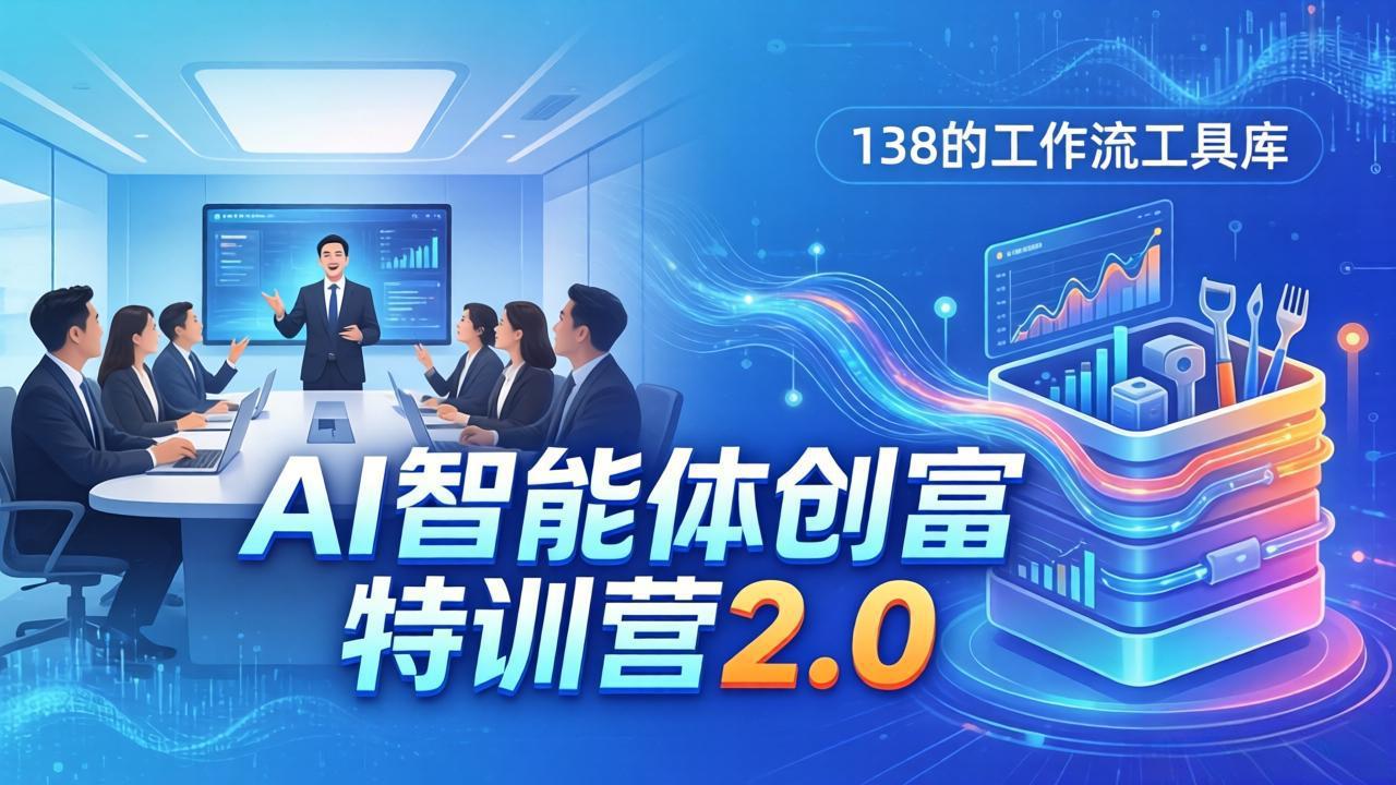 AI智能体创富训练营2.0：3天闭门直播+视频课+工具库，从0到1搭建智能体附138个工作流-紫橙资源网