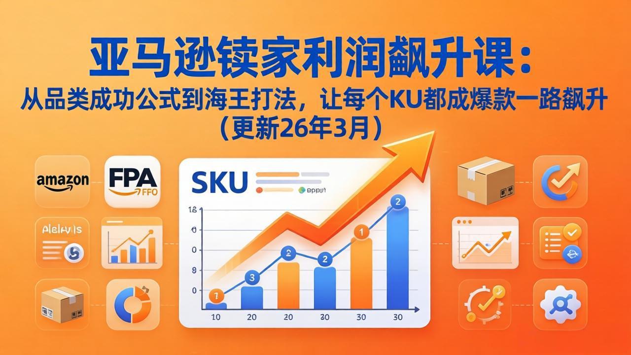 亚马逊卖家利润飙升课：从品类成功公式到海王打法，让每个SKU都成爆款一路飙升（更新26年3月）-紫橙资源网