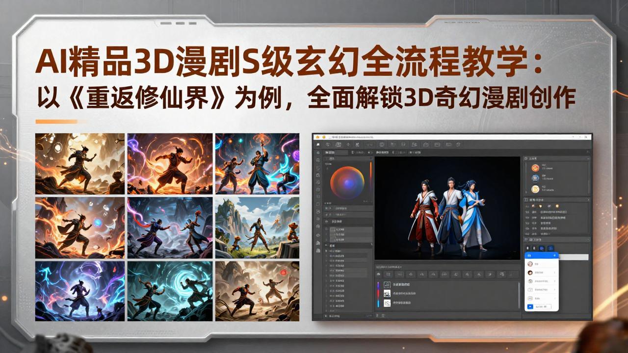 AI精品3D漫剧S级玄幻全流程教学:以《重返修仙界》为例,全面解锁3D奇幻漫剧创作-紫橙资源网
