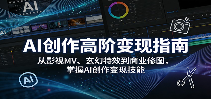 AI创作高阶变现指南:从影视MV、玄幻特效到商业修图,掌握AI创作变现技能-紫橙资源网