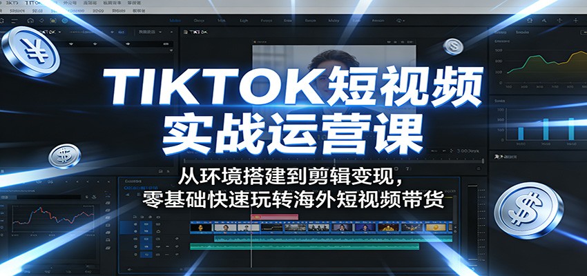 TIKTOK短视频实战运营课：从环境搭建到剪辑变现，零基础快速玩转海外短视频带货-紫橙资源网