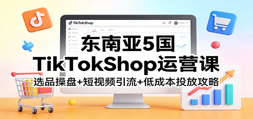 东南亚TikTokShop运营课:选品操盘+短视频引流+低成本投放攻略-紫橙资源网