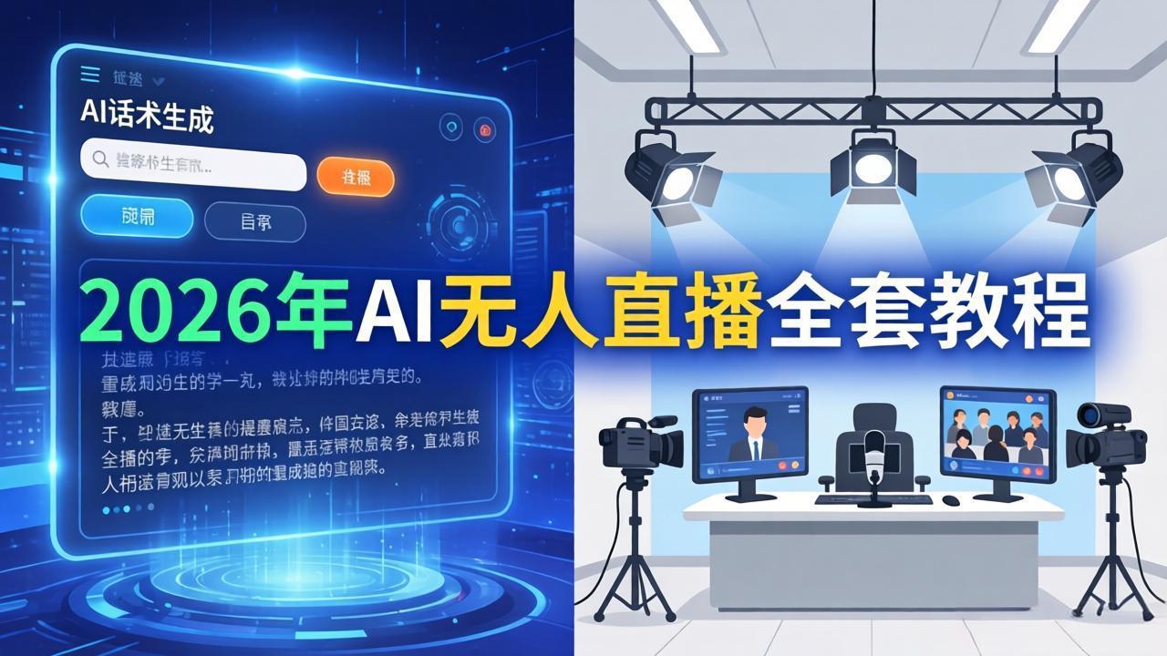 2026年AI无人直播全套教程:OBS安装+软件配置+直播间搭建+话术生成+一键开播实操-紫橙资源网