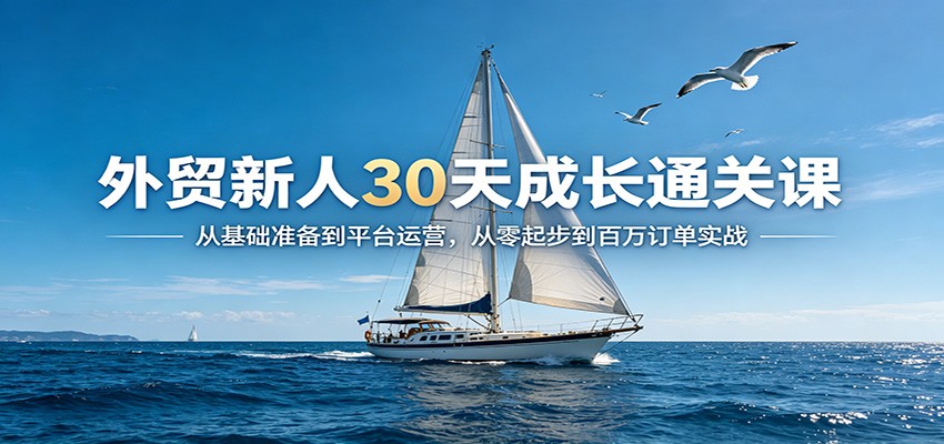 外贸新人30天成长通关课:从基础准备到平台运营,从零起步到百万订单实战-紫橙资源网