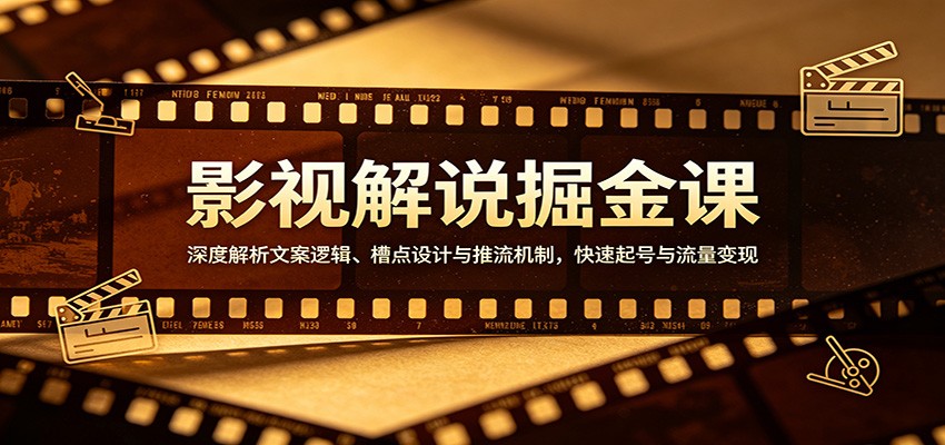 影视解说掘金课:深度解析文案逻辑、槽点设计与推流机制,快速起号与流量变现-紫橙资源网