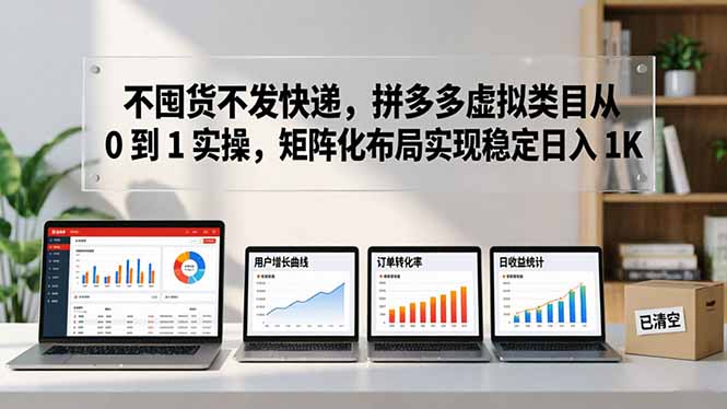 不囤货不发快递，拼多多虚拟类目从 0 到 1 实操，矩阵化布局实现稳定日入 1K-紫橙资源网