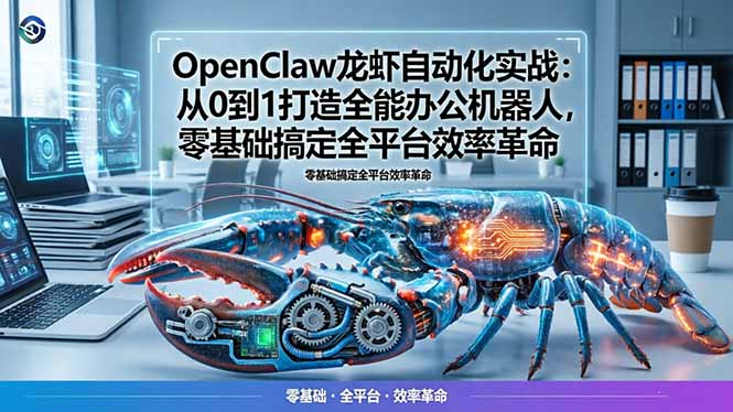 OpenClaw龙虾自动化实战：从0到1打造全能办公机器人，零基础搞定全平台效率革命-紫橙资源网