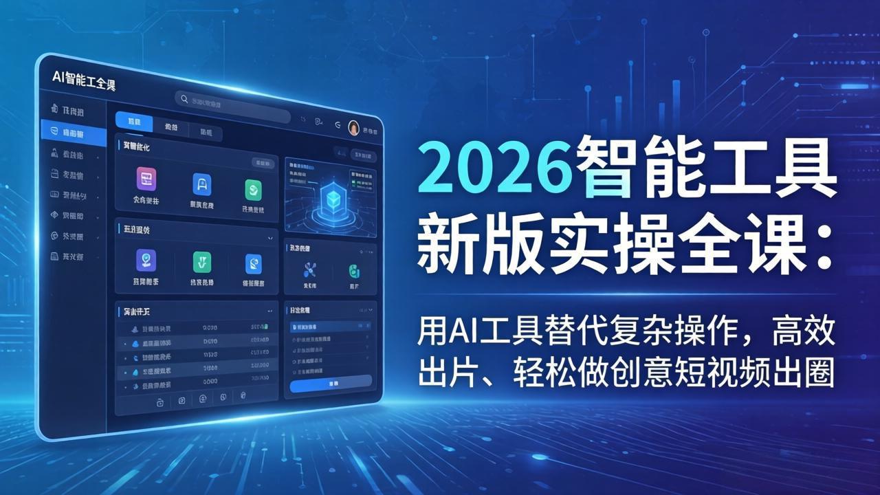 2026智能工具新版实操全课:用AI工具替代复杂操作,高效出片、轻松做创意短视频出圈-紫橙资源网