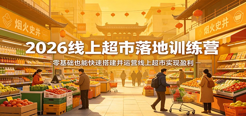 2026线上超市落地训练营,零基础也能快速搭建并运营线上超市实现盈利-紫橙资源网