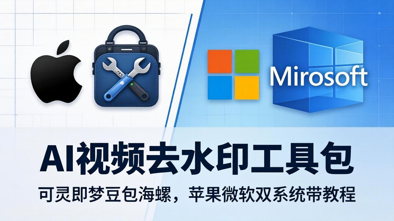 AI视频去水印工具包：可灵即梦豆包海螺，苹果微软双系统带教程-紫橙资源网
