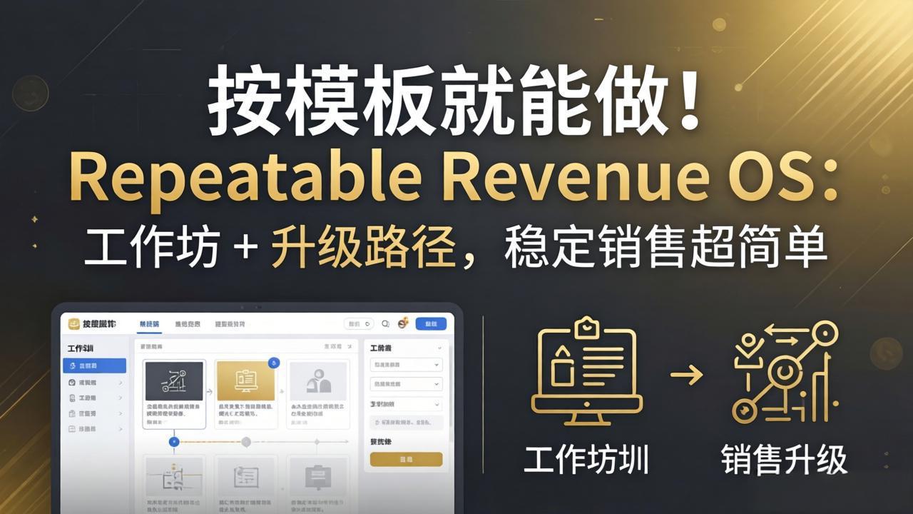 按模板就能做！Repeatable Revenue OS：工作坊 + 升级路径，稳定销售超简单-紫橙资源网