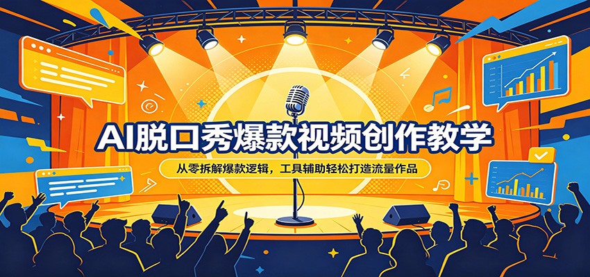 AI脱口秀爆款视频创作教学：从零拆解爆款逻辑，工具辅助轻松打造流量作品-紫橙资源网