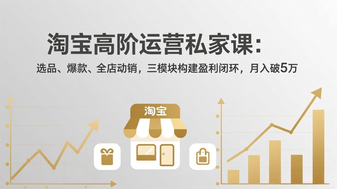 淘宝高阶运营私家课（更新26年4月18）：选品、爆款、全店动销，三模块构建盈利闭环，月入破5万-紫橙资源网