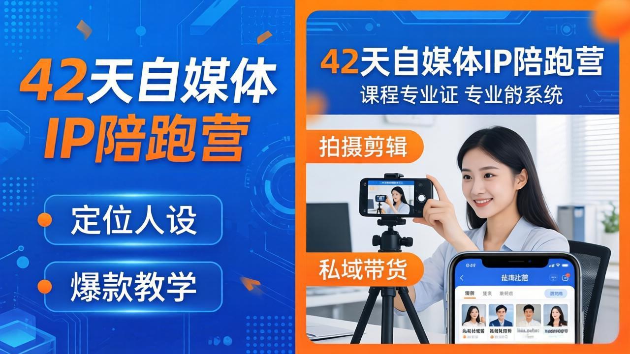 42天自媒体IP陪跑营-26年4月19更新：定位人设爆款全教学，拍摄剪辑私域带货一站式落地-紫橙资源网