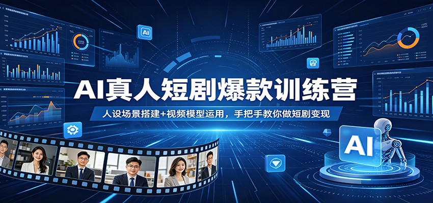 AI真人短剧爆款训练营：人设场景搭建+视频模型运用，手把手教你做短剧变现-紫橙资源网