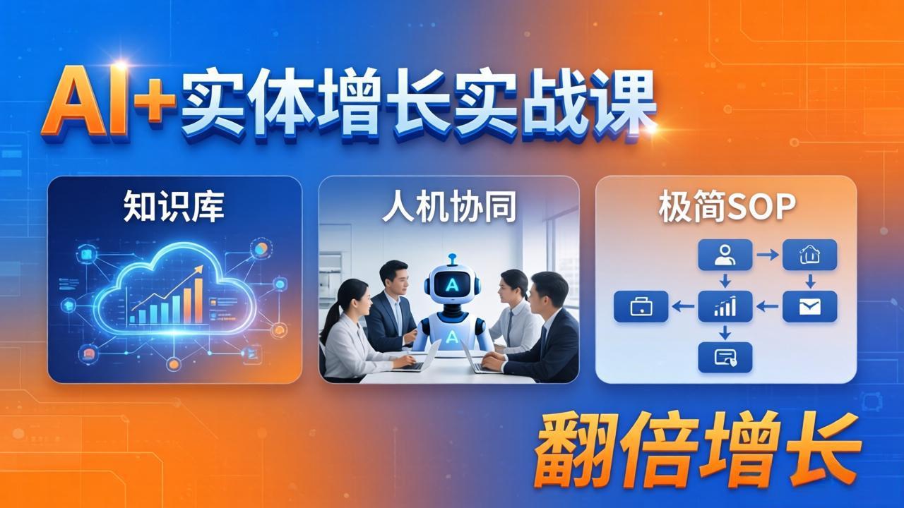 AI+实体增长实战课：知识库+人机协同+极简SOP，助力实体业务翻倍增长-紫橙资源网