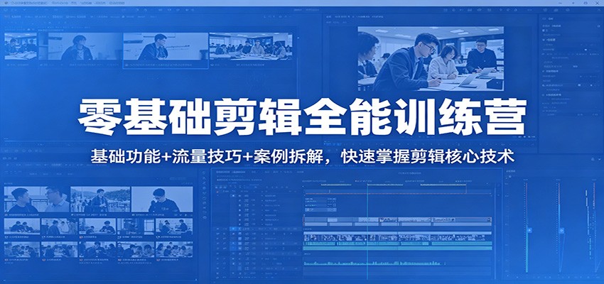 零基础剪辑全能训练营：基础功能+流量技巧+案例拆解，快速掌握剪辑核心技术-紫橙资源网