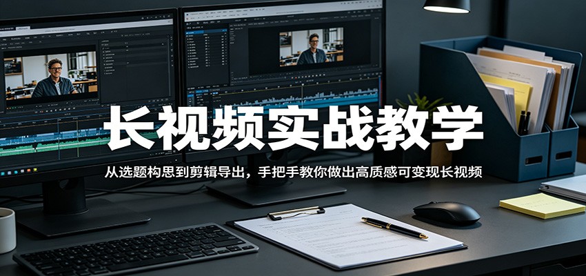 长视频实战教学，从选题构思到剪辑导出，手把手教你做出高质感可变现长视频-紫橙资源网